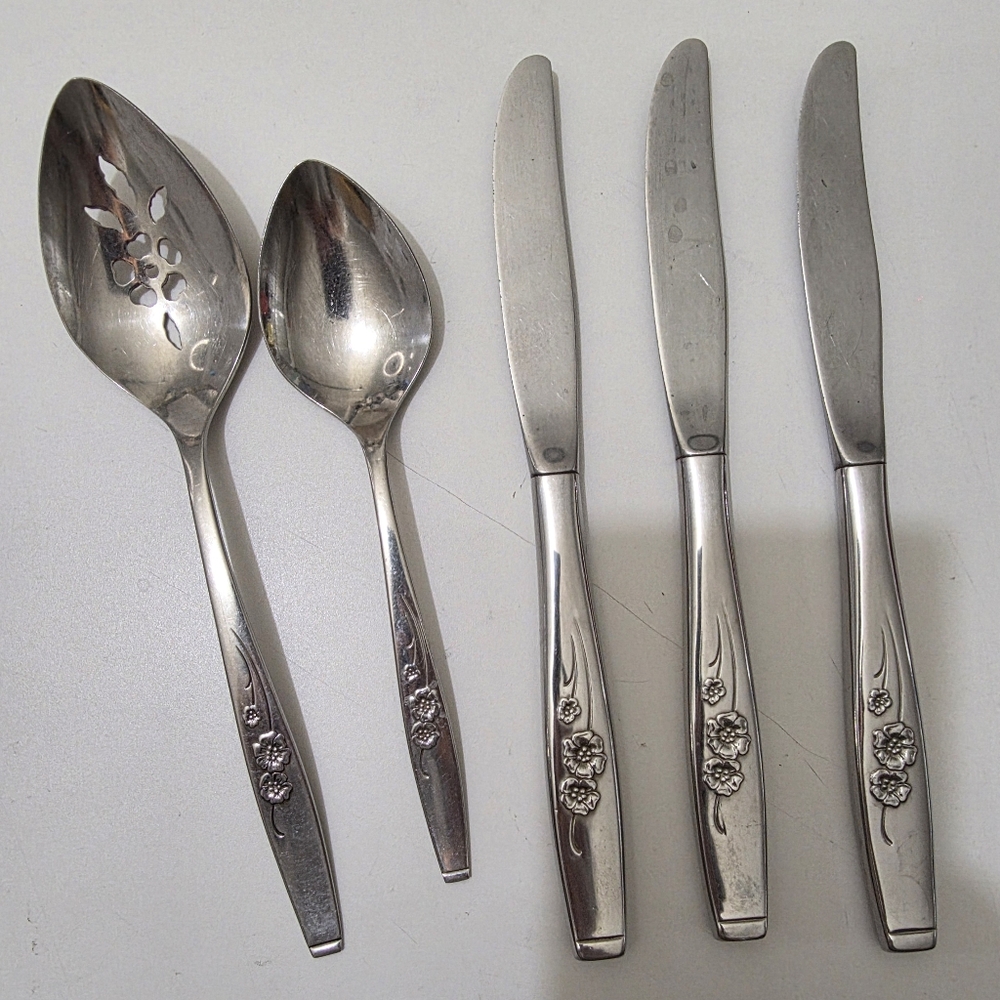 5pc Style House Stainless USA Montgomery Ward Silverware Flatware